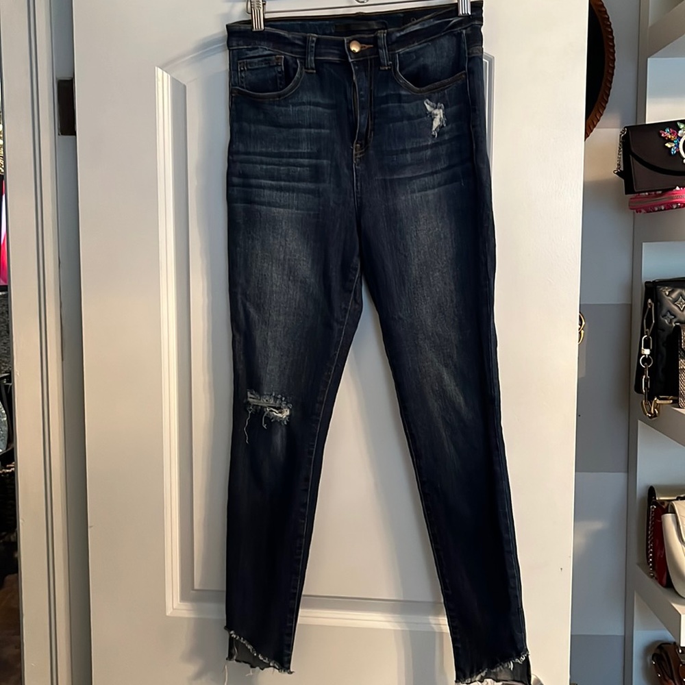 SP BLACK LABEL HIGH WAISTED SKINNY JEAN ANKLE MEDIUM DARK 29 stretch